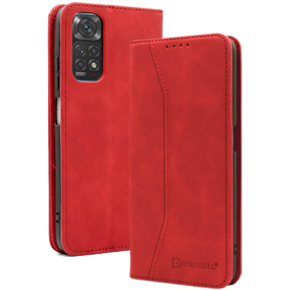 Bodycell Θήκη - Πορτοφόλι Xiaomi Redmi Note 11 / 11S - Red (5206015005114)