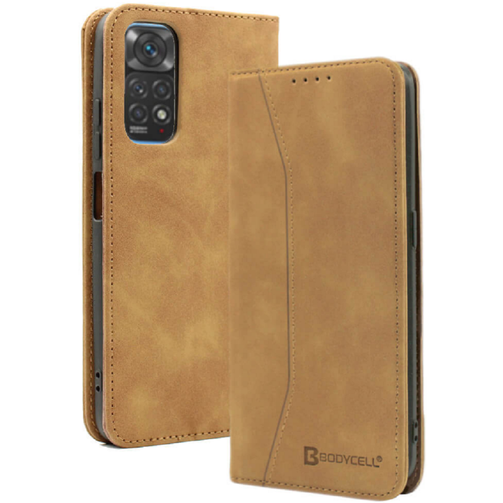 Bodycell Θήκη - Πορτοφόλι Xiaomi Redmi Note 11 / 11S - Brown (5206015005107)