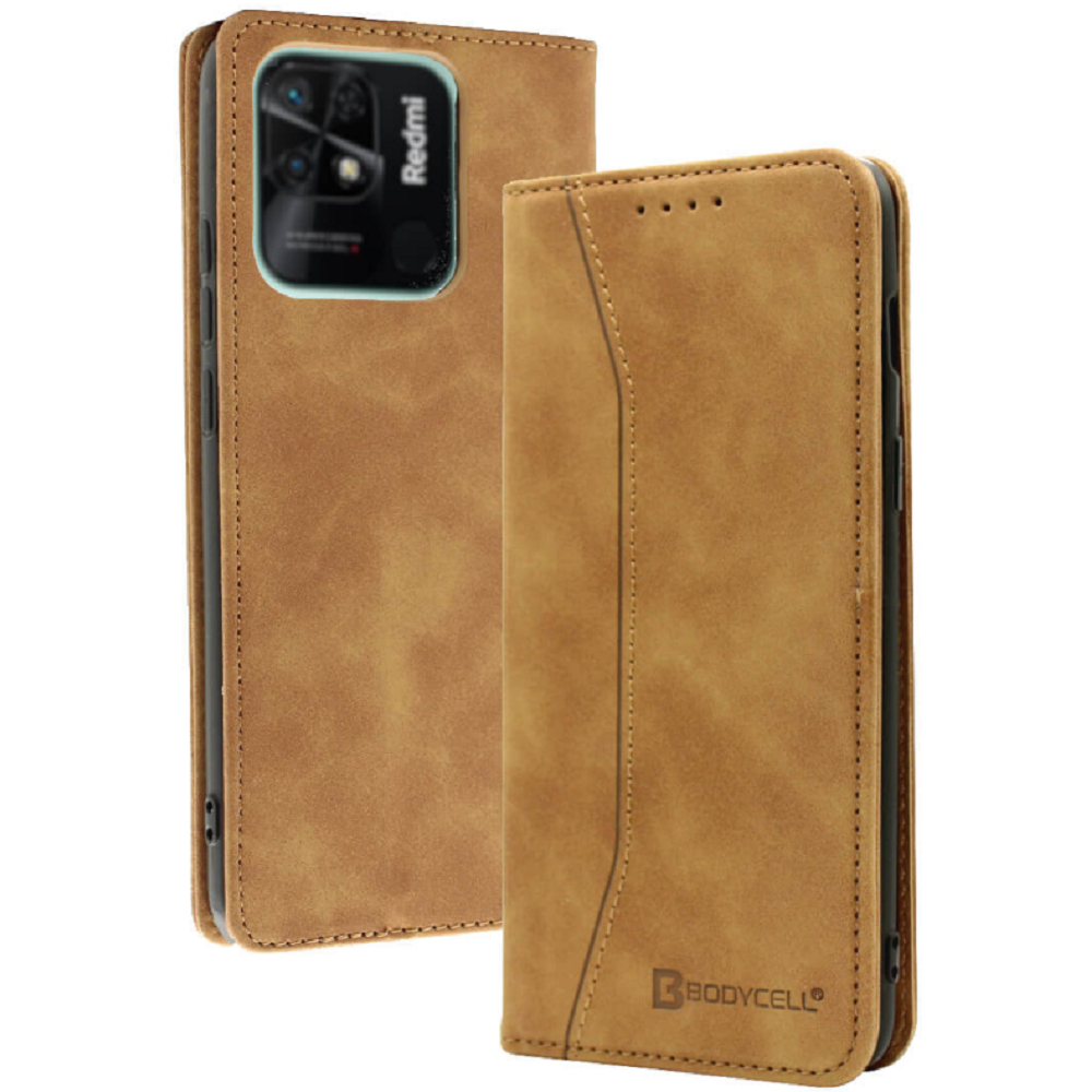 Bodycell Θήκη - Πορτοφόλι Xiaomi Redmi 10C - Brown (5206015015816)