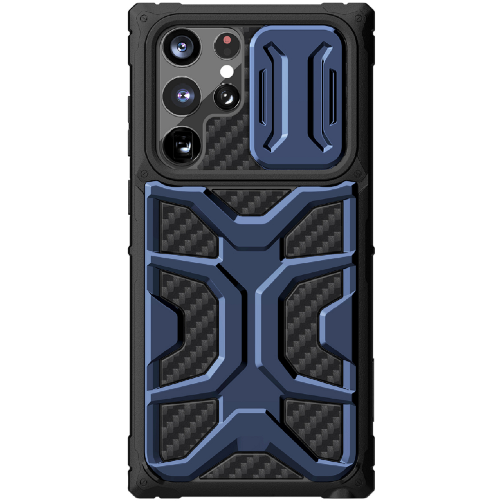 Nillkin Adventurer Armored Σκληρή Ανθεκτική Θήκη με Κάλυμμα για την Κάμερα - Samsung Galaxy S22 Ultra 5G - Blue (6902048235618)