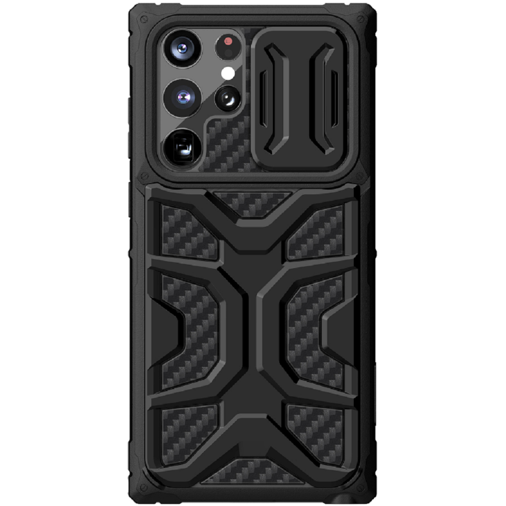 Nillkin Adventurer Armored Σκληρή Ανθεκτική Θήκη με Κάλυμμα για την Κάμερα - Samsung Galaxy S22 Ultra 5G - Black (6902048235595)