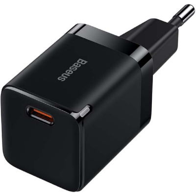 Baseus GaN3 Fast Charger - Φορτιστής Ταξιδιού με Υποδοχή Type-C - 30W - Black (CCGN010101)