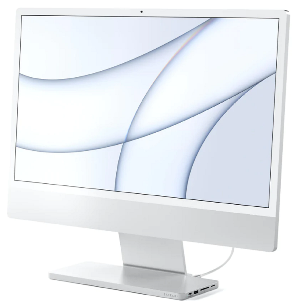Satechi Type-C Slim Dock για iMac 24" - Βάση Αλουμινίου με 1 x SSD SATA M.2 / 2 x Type-C / 1 x USB-A / 2 x USB 2.0 / 1 x SD & MicroSD - Silver (ST-UCISDS)