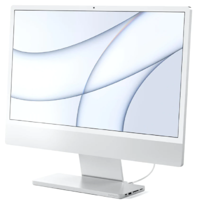 Satechi Type-C Slim Dock για iMac 24" - Βάση Αλουμινίου με 1 x SSD SATA M.2 / 2 x Type-C / 1 x USB-A / 2 x USB 2.0 / 1 x SD & MicroSD - Silver (ST-UCISDS)