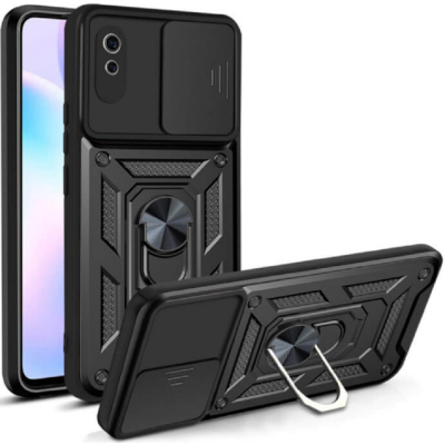 Bodycell Armor Slide - Ανθεκτική Θήκη Xiaomi Redmi 9Α / 9AT / 9i με Κάλυμμα για την Κάμερα & Μεταλλικό Ring Holder - Black (5206015012570)