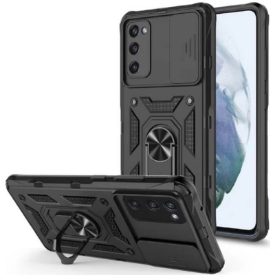 Bodycell Armor Slide - Ανθεκτική Θήκη Samsung Galaxy A03s με Κάλυμμα για την Κάμερα & Μεταλλικό Ring Holder - Black (5206015003639)