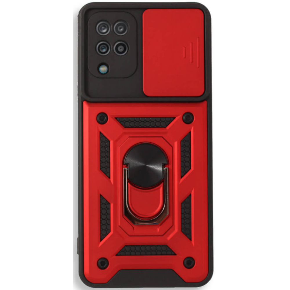 Bodycell Armor Slide - Ανθεκτική Θήκη Samsung Galaxy A42 5G με Κάλυμμα για την Κάμερα & Μεταλλικό Ring Holder - Red (5206015017216)