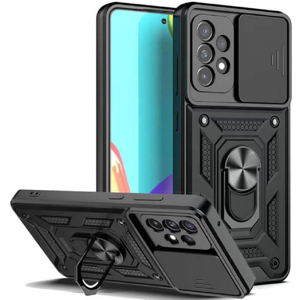 Bodycell Armor Slide - Ανθεκτική Θήκη Samsung Galaxy A32 5G με Κάλυμμα για την Κάμερα & Μεταλλικό Ring Holder - Black (5206015004643)