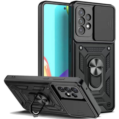 Bodycell Armor Slide - Ανθεκτική Θήκη Samsung Galaxy A32 5G με Κάλυμμα για την Κάμερα & Μεταλλικό Ring Holder - Black (5206015004643)
