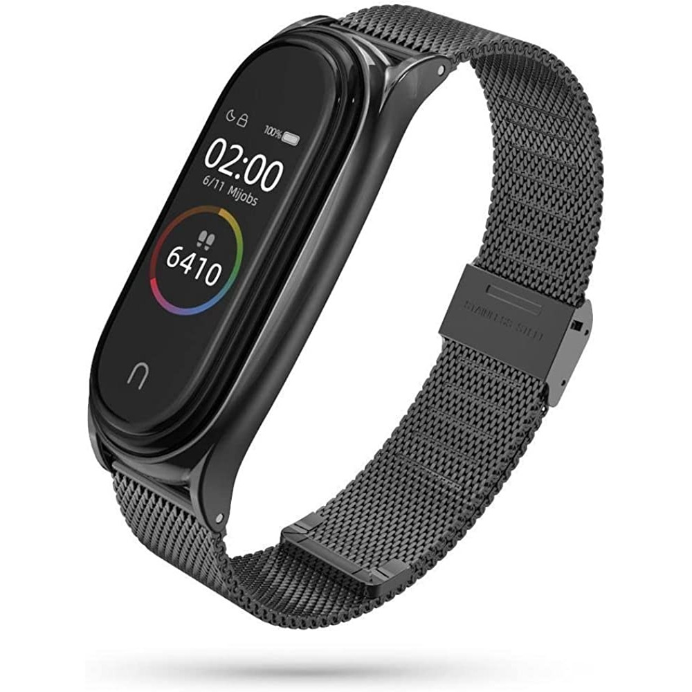 Tech-Protect Μεταλλικό Λουράκι Milaneseband Xiaomi Mi Band 7 / 7 NFC - Black (9589046923470)