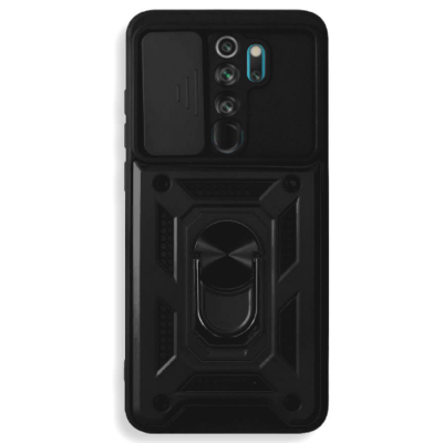 Bodycell Armor Slide - Ανθεκτική Θήκη Xiaomi Redmi Note 8 Pro με Κάλυμμα για την Κάμερα & Μεταλλικό Ring Holder - Black (5206015004063)