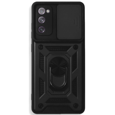 Bodycell Armor Slide - Ανθεκτική Θήκη Samsung Galaxy S20 FE με Κάλυμμα για την Κάμερα & Μεταλλικό Ring Holder - Black (5206015004810)