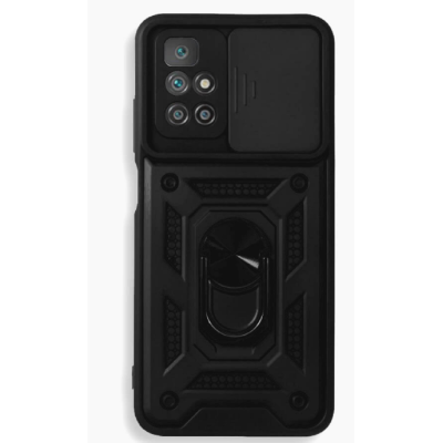 Bodycell Armor Slide - Ανθεκτική Θήκη Xiaomi Redmi 10 / Redmi 10 2022 με Κάλυμμα για την Κάμερα & Μεταλλικό Ring Holder - Black (5206015012150)