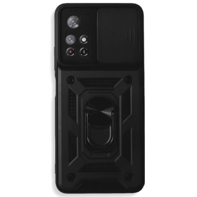 Bodycell Armor Slide - Ανθεκτική Θήκη Xiaomi Poco M4 Pro 5G / Redmi Note 11S 5G / Redmi Note 11T 5G με Κάλυμμα για την Κάμερα & Μεταλλικό Ring Holder - Black (5206015003974)