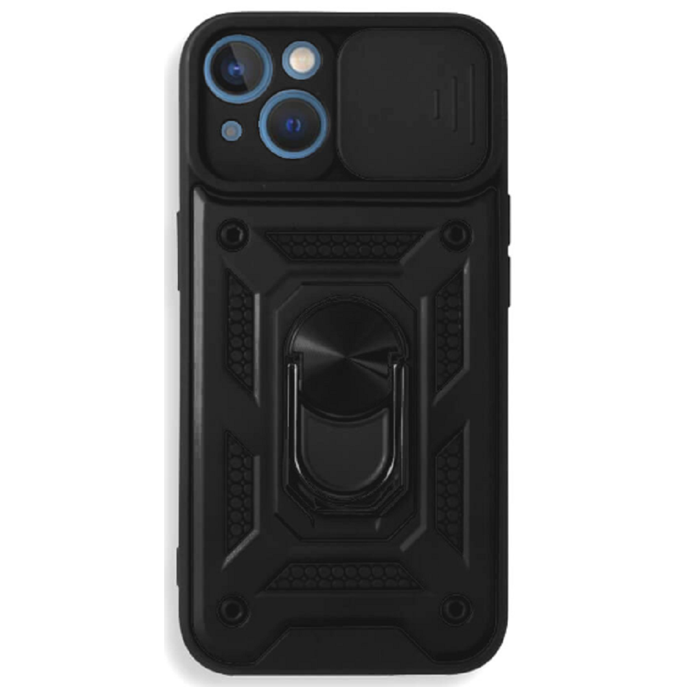 Bodycell Armor Slide - Ανθεκτική Θήκη Apple iPhone 13 mini με Κάλυμμα για την Κάμερα & Μεταλλικό Ring Holder - Black (5206015003295)