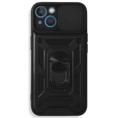Bodycell Armor Slide - Ανθεκτική Θήκη Apple iPhone 13 mini με Κάλυμμα για την Κάμερα & Μεταλλικό Ring Holder - Black (5206015003295)