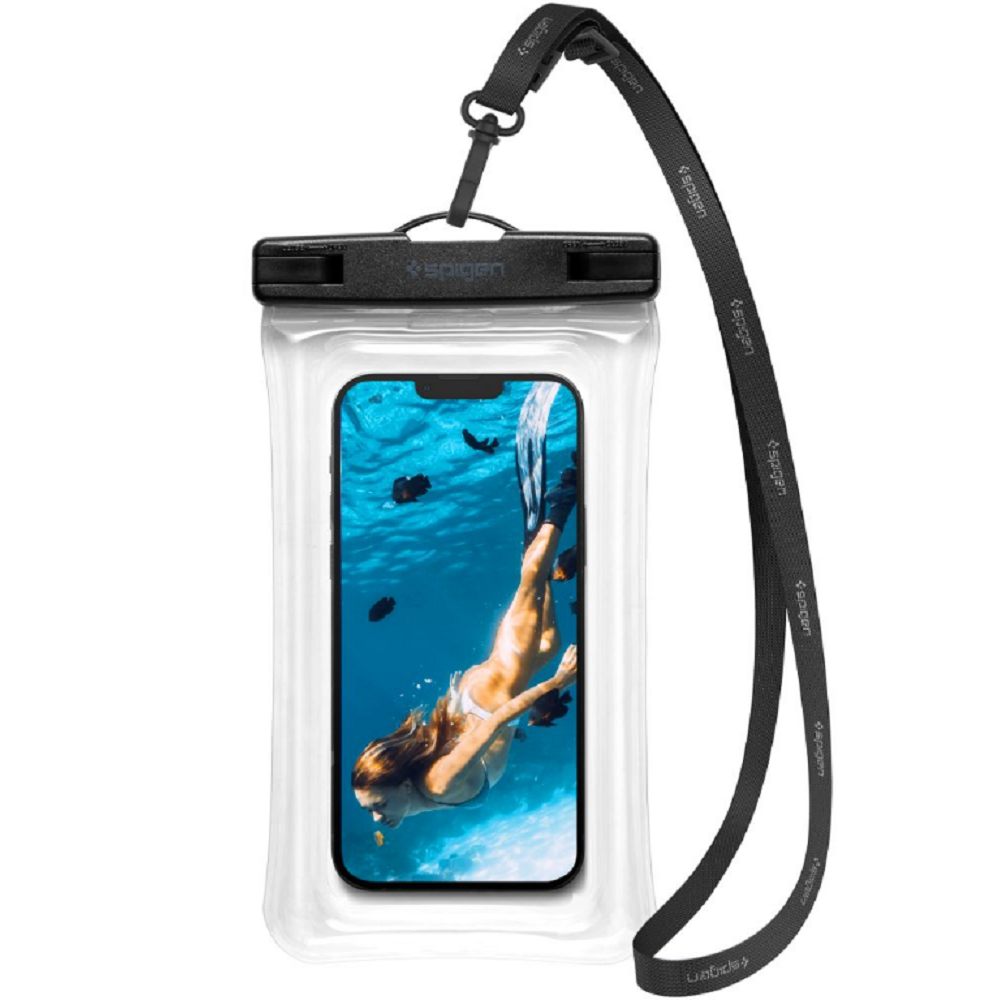 Spigen A601 Aqua Shield Universal Waterproof Floating Case - Αδιάβροχη Θήκη για Κινητά έως 6.8'' - IPX8 - Crystal Clear (AMP04530)