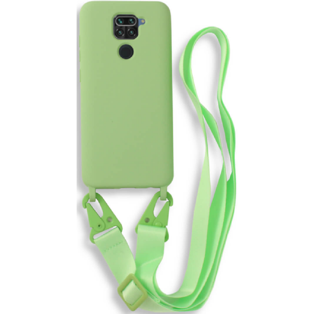 Bodycell Θήκη Σιλικόνης με Λουράκι Λαιμού - Xiaomi Redmi Note 9 - Green (5206015002410)