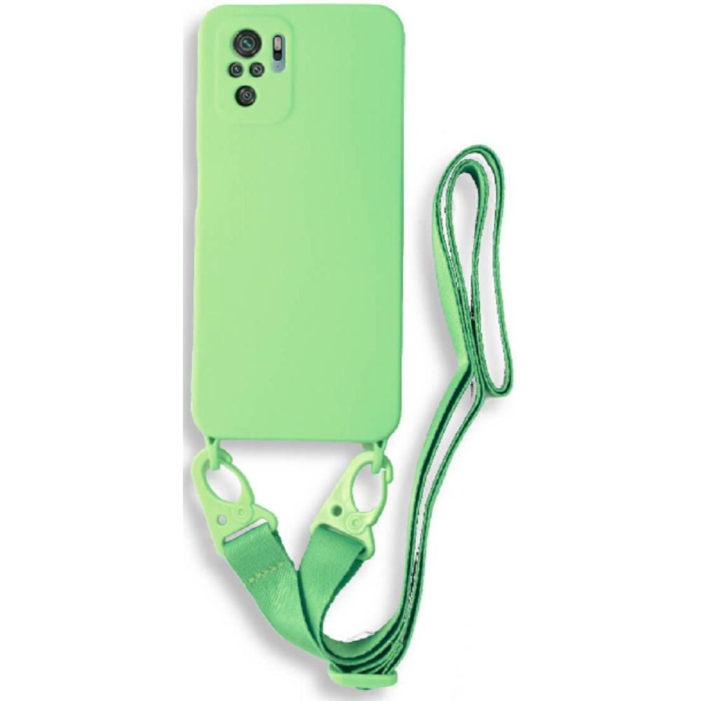Bodycell Θήκη Σιλικόνης με Λουράκι Λαιμού - Xiaomi Redmi Note 10 / Note 10S - Green (5206015002038)