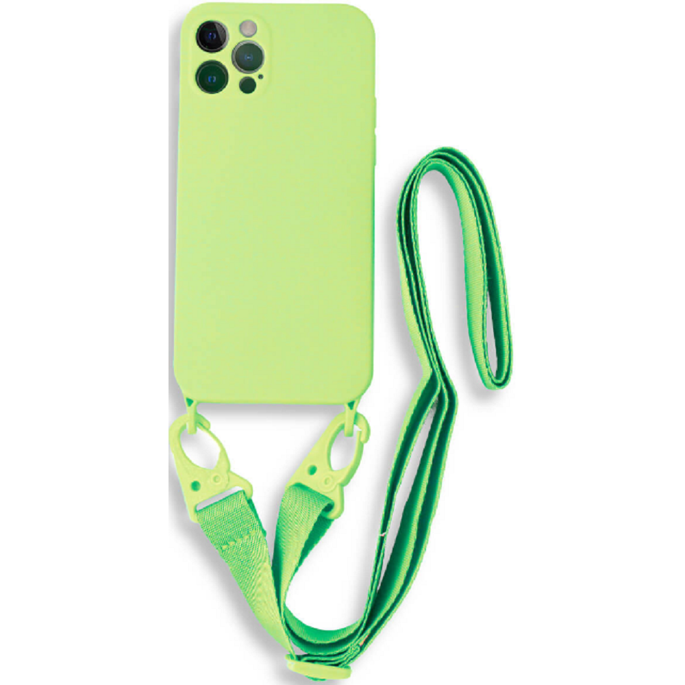 Bodycell Θήκη Σιλικόνης με Λουράκι Λαιμού - Apple iPhone 13 Pro - Green (5206015000324)