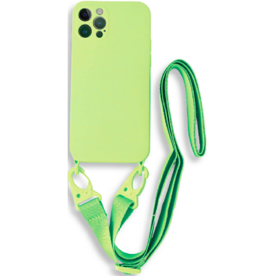 Bodycell Θήκη Σιλικόνης με Λουράκι Λαιμού - Apple iPhone 13 Pro - Green (5206015000324)