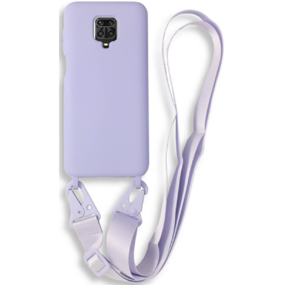 Bodycell Θήκη Σιλικόνης με Λουράκι Λαιμού - Xiaomi Redmi Note 9S / 9 Pro / 9 Pro Max - Violet (5206015002649)