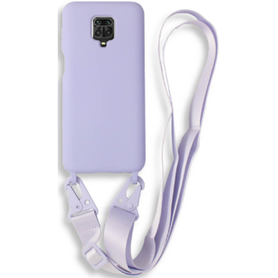 Bodycell Θήκη Σιλικόνης με Λουράκι Λαιμού - Xiaomi Redmi Note 9S / 9 Pro / 9 Pro Max - Violet (5206015002649)