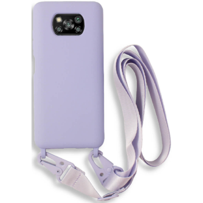 Bodycell Θήκη Σιλικόνης με Λουράκι Λαιμού - Xiaomi Poco X3 / X3 Pro / X3 NFC - Violet (5206015002717)
