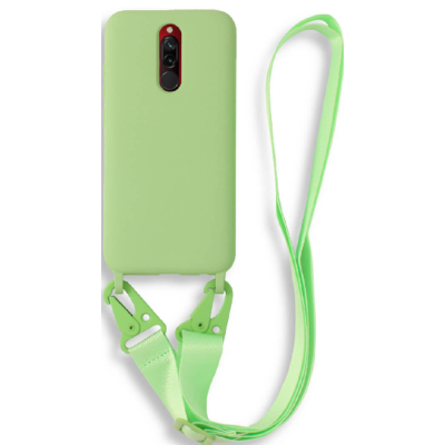 Bodycell Θήκη Σιλικόνης με Λουράκι Λαιμού - Xiaomi Redmi 8 - Green (5206015002762)