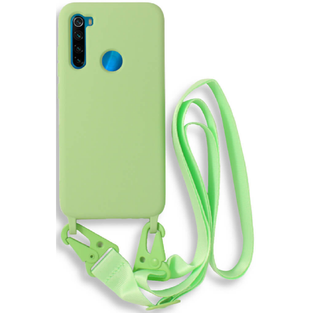 Bodycell Θήκη Σιλικόνης με Λουράκι Λαιμού - Xiaomi Redmi Note 8 / Note 8 2021 - Green (5206015002946)