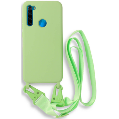 Bodycell Θήκη Σιλικόνης με Λουράκι Λαιμού - Xiaomi Redmi Note 8 / Note 8 2021 - Green (5206015002946)