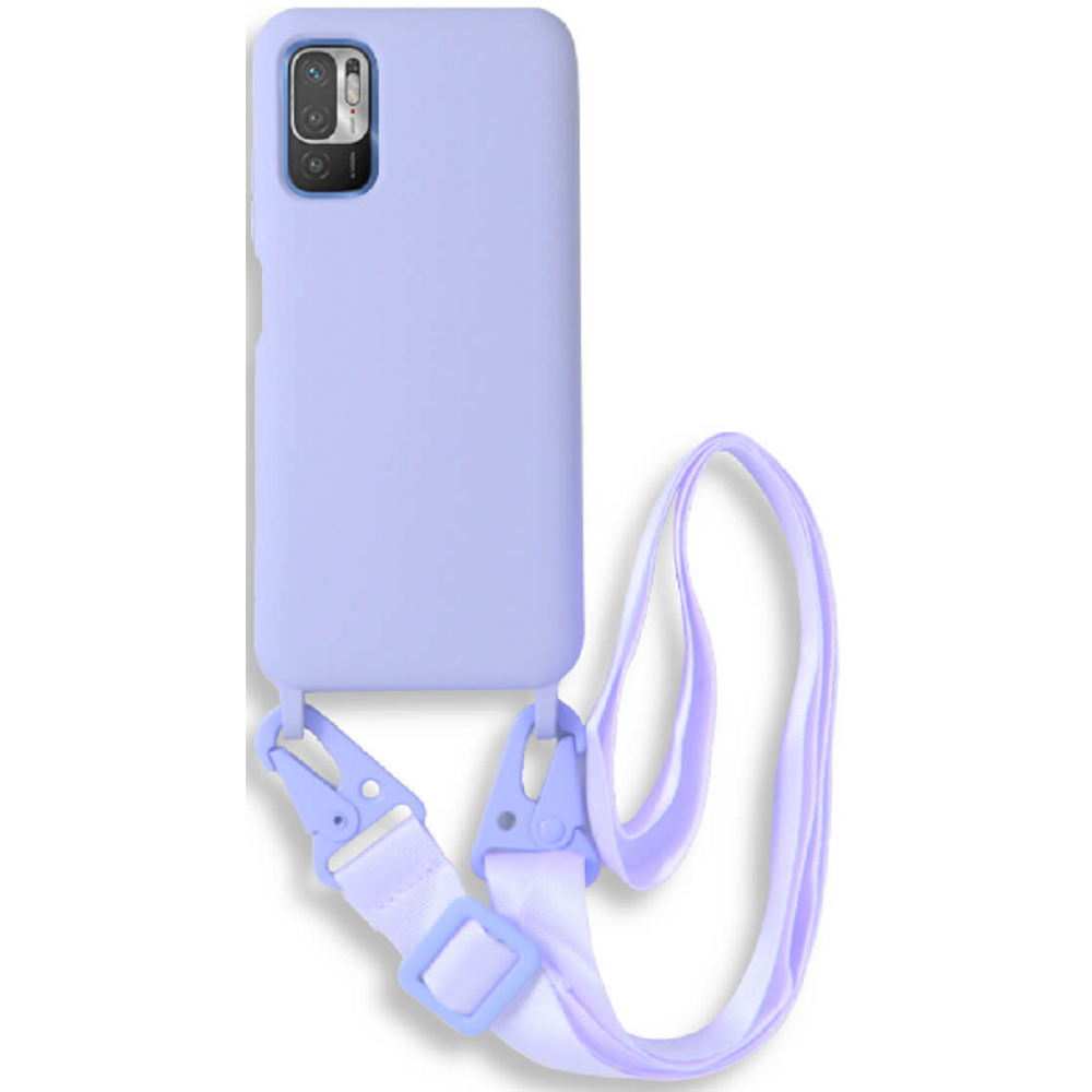Bodycell Θήκη Σιλικόνης με Λουράκι Λαιμού - Xiaomi Redmi Note 10 5G / Poco M3 Pro 5G - Violet (5206015002083)