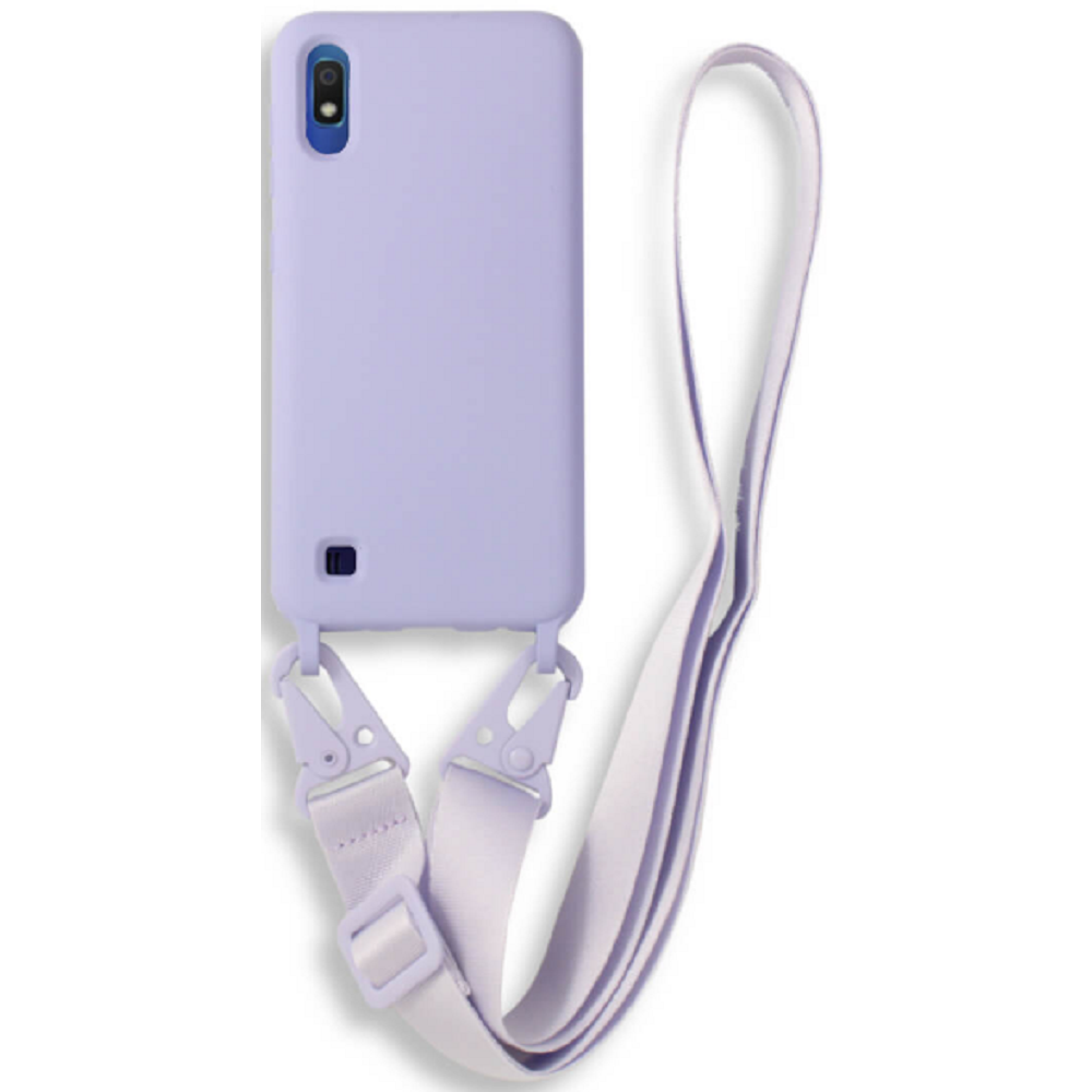 Bodycell Θήκη Σιλικόνης με Λουράκι Λαιμού - Samsung Galaxy A10 - Violet (5206015000652)