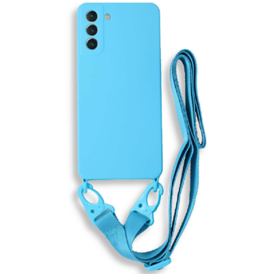 Bodycell Θήκη Σιλικόνης με Λουράκι Λαιμού - Samsung Galaxy S21 5G - Light Blue (5206015001833)