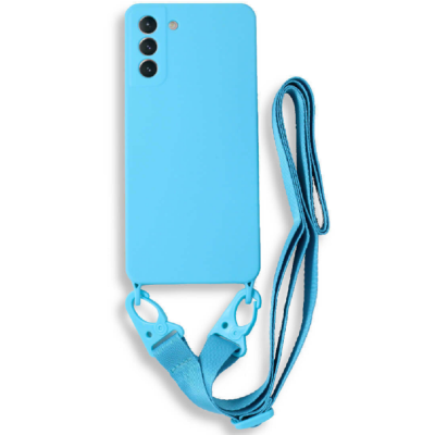 Bodycell Θήκη Σιλικόνης με Λουράκι Λαιμού - Samsung Galaxy S21 Plus 5G - Light Blue (5206015001864)