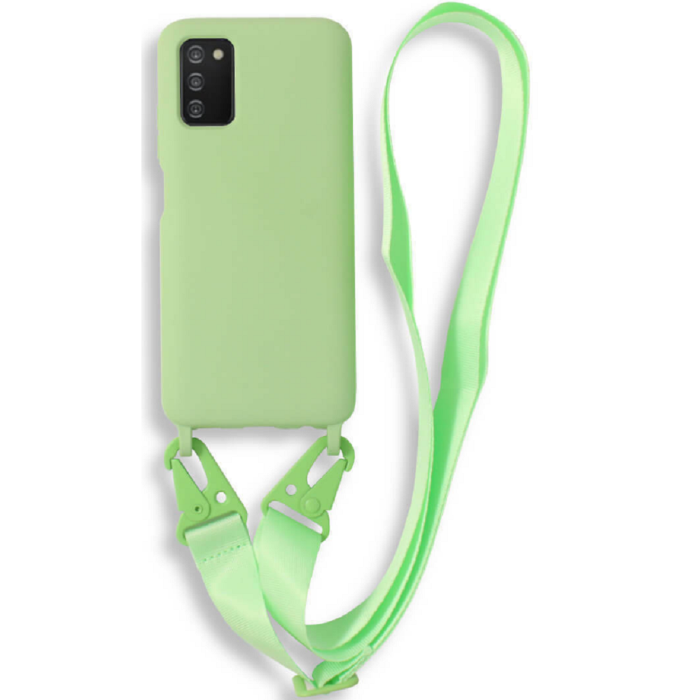 Bodycell Θήκη Σιλικόνης με Λουράκι Λαιμού - Samsung Galaxy A03s - Green (5206015000515)