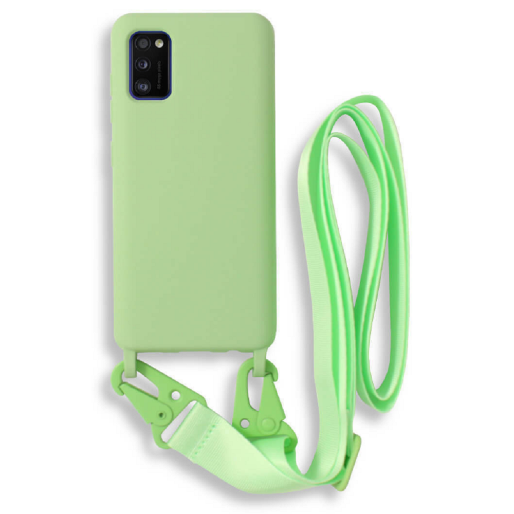 Bodycell Θήκη Σιλικόνης με Λουράκι Λαιμού - Samsung Galaxy A41 - Green (5206015001451)
