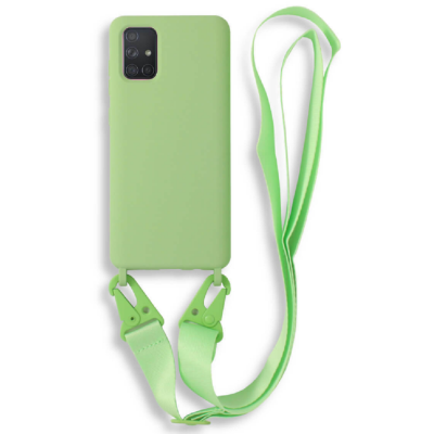 Bodycell Θήκη Σιλικόνης με Λουράκι Λαιμού - Samsung Galaxy A71 - Green (5206015001642)
