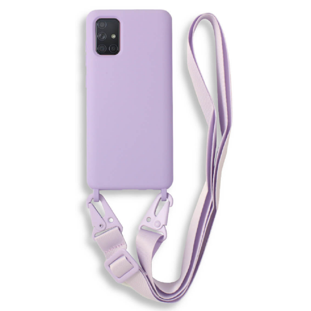 Bodycell Θήκη Σιλικόνης με Λουράκι Λαιμού - Samsung Galaxy A71 - Violet (5206015001673)
