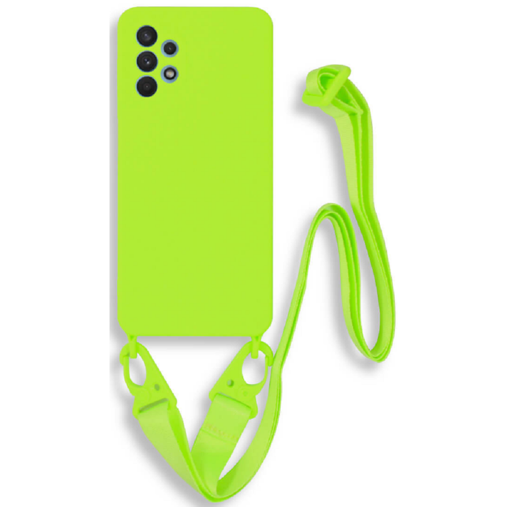 Bodycell Θήκη Σιλικόνης με Λουράκι Λαιμού - Samsung Galaxy A72 - Light Green (5206015001703)