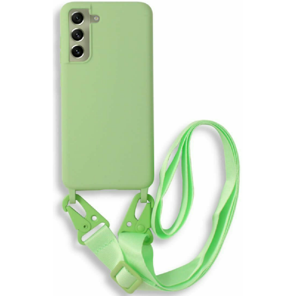 Bodycell Θήκη Σιλικόνης με Λουράκι Λαιμού - Samsung Galaxy S21 FE 5G - Green (5206015001796)