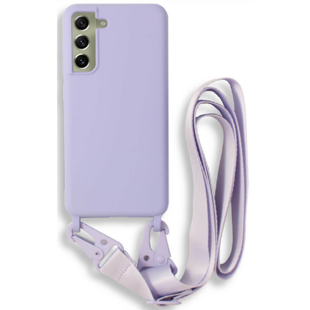 Bodycell Θήκη Σιλικόνης με Λουράκι Λαιμού - Samsung Galaxy S21 FE 5G - Violet (5206015001826)