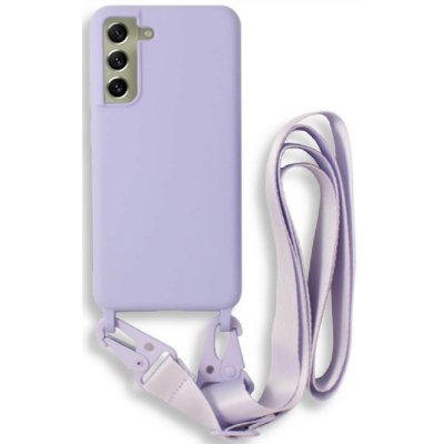 Bodycell Θήκη Σιλικόνης με Λουράκι Λαιμού - Samsung Galaxy S21 FE 5G - Violet (5206015001826)