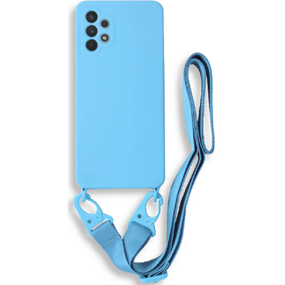 Bodycell Θήκη Σιλικόνης με Λουράκι Λαιμού - Samsung Galaxy A32 5G - Light Blue (5206015001420)