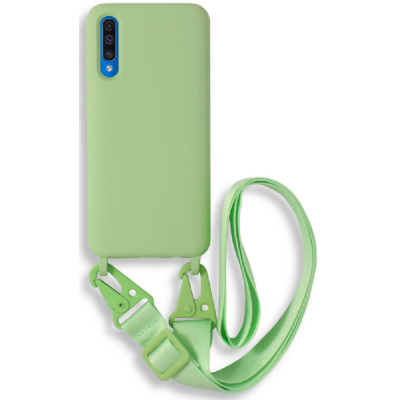 Bodycell Θήκη Σιλικόνης με Λουράκι Λαιμού - Samsung Galaxy A50 / A30s - Green (5206015001536)