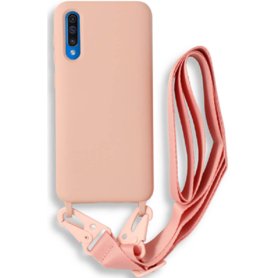 Bodycell Θήκη Σιλικόνης με Λουράκι Λαιμού - Samsung Galaxy A50 / A30s - Pink (5206015001543)