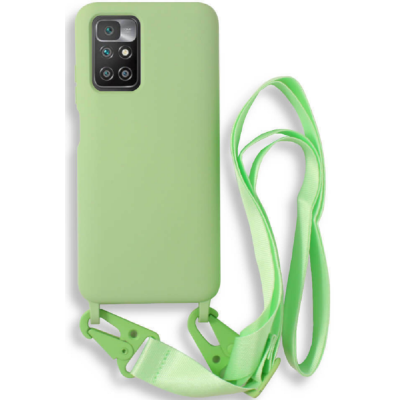 Bodycell Θήκη Σιλικόνης με Λουράκι Λαιμού - Xiaomi Redmi 10 / Redmi 10 2022 - Green (5206015002724)