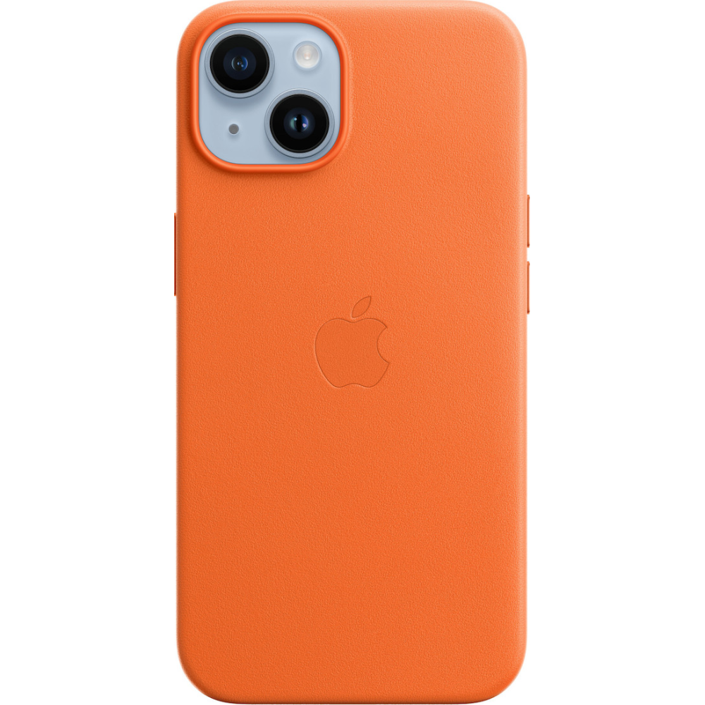 Official Apple Leather Case - Δερμάτινη Θήκη με MagSafe Apple iPhone 14 - Orange (MPP83ZM/A)
