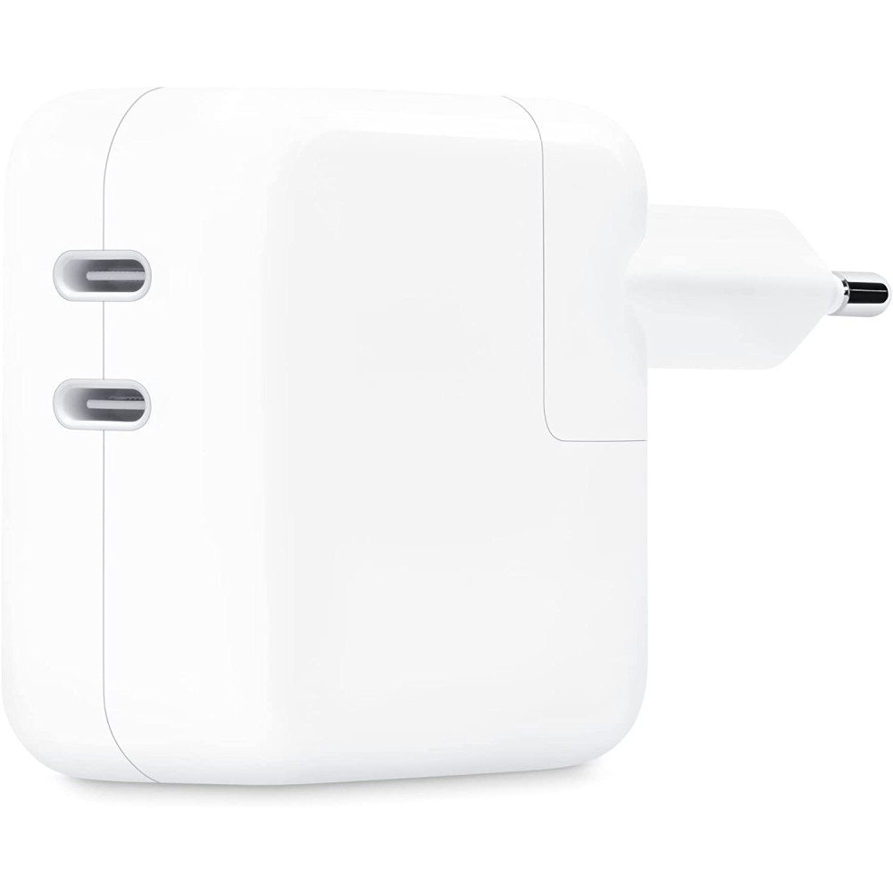 Official Apple Ταχυφορτιστής Ταξιδιού / Αντάπτορας με 2 x Type-C - 35W - White (MNWP3ZM/A)
