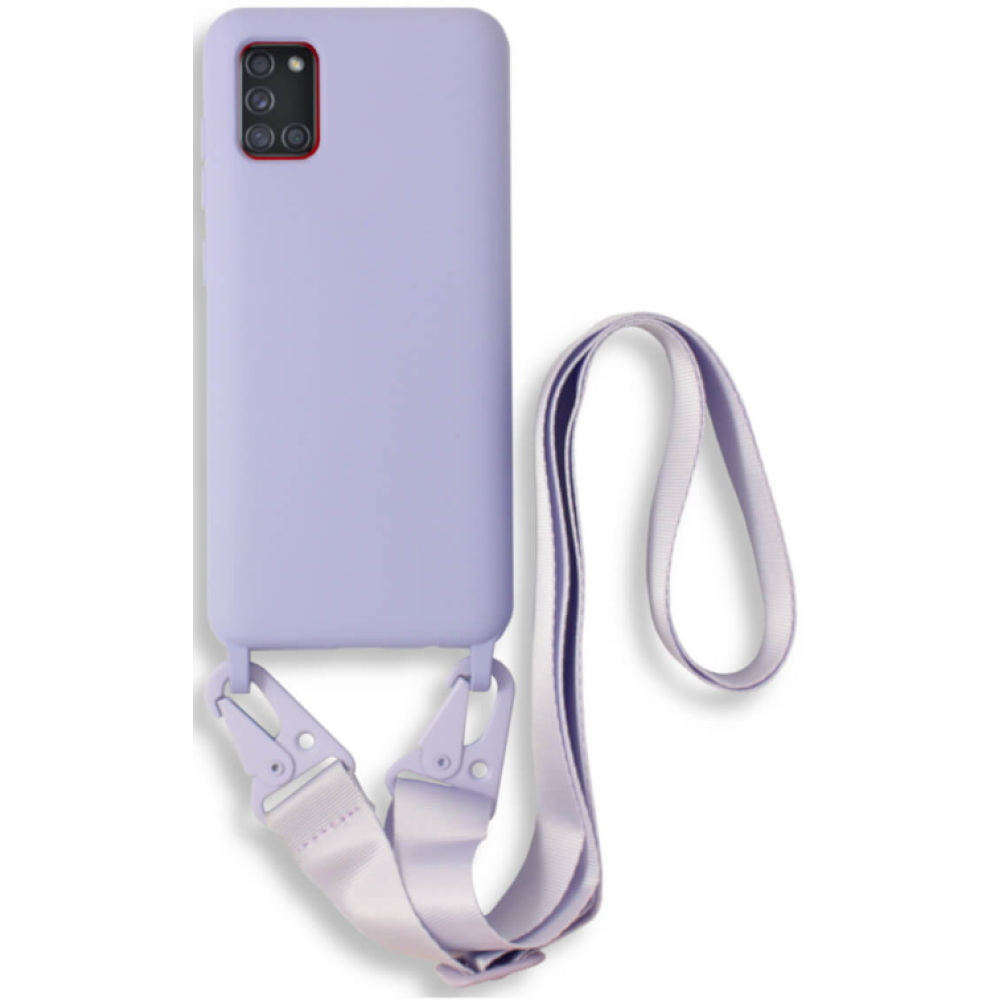 Bodycell Θήκη Σιλικόνης με Λουράκι Λαιμού - Samsung Galaxy A31 - Violet (5206015001383)